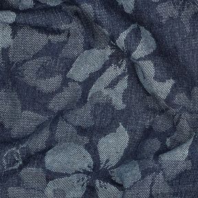 Denim-katoenmix bloemen – jeansblauw, 