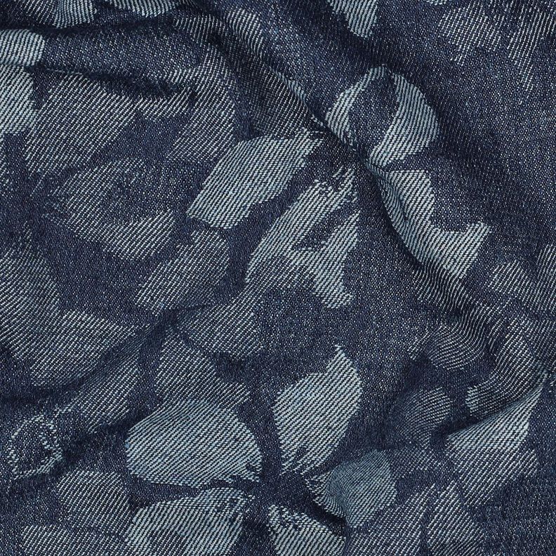 Denim-katoenmix bloemen – jeansblauw,  image number 2