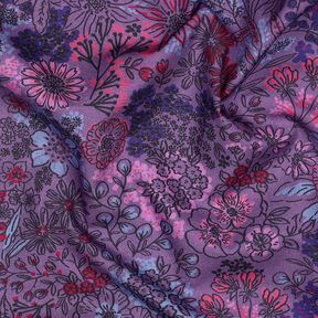 Katoenpopeline Wilde bloemen | Poppy Fabrics – lavendel, 