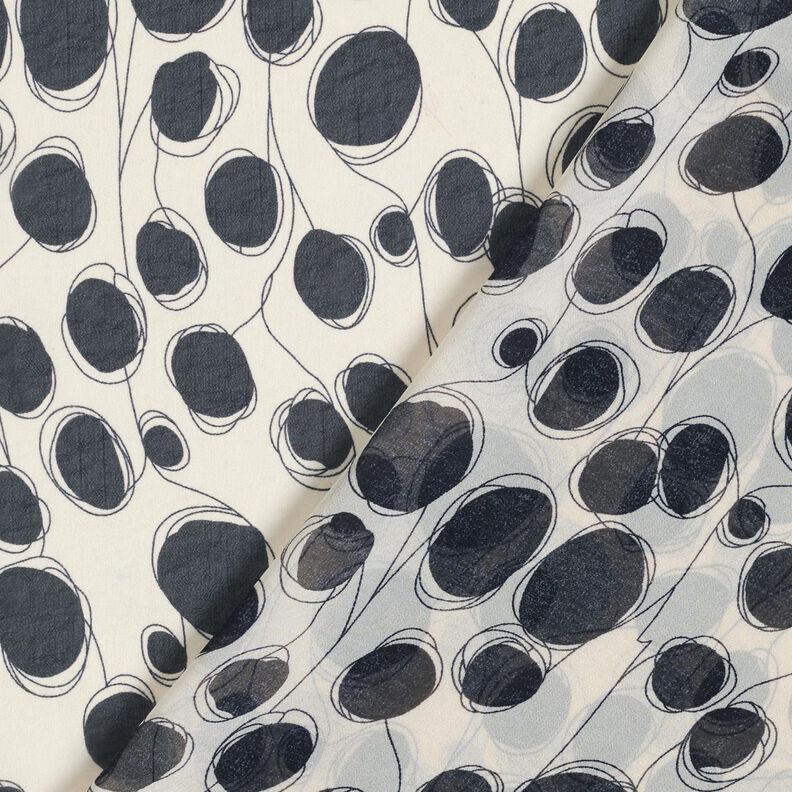 Chiffon abstracte cirkels – wit/zwart, image number 4
