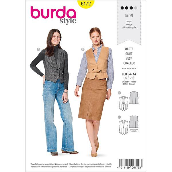 Vest, Burda 6172 | 34-44, image number 1