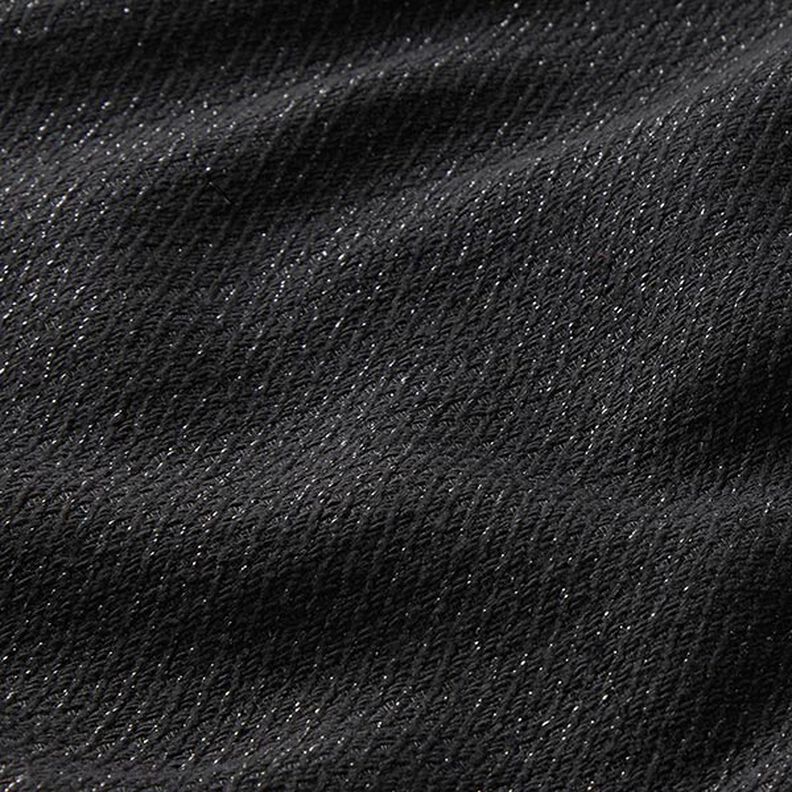 Kostuumstof glitter diagonale structuur – zwart,  image number 2