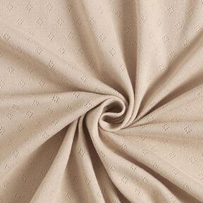 Fijngebreide jersey met gaatjesmotief – beige, 