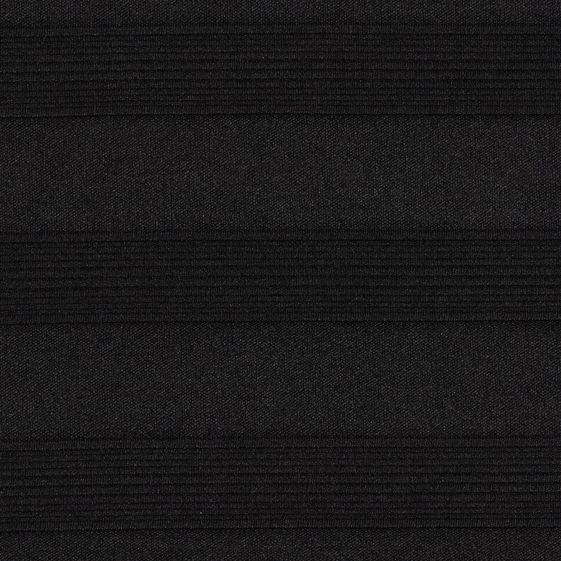 Jersey brede gestructureerde strepen – zwart, image number 1