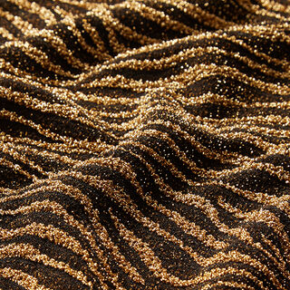 Jersey met lurex zebramotief – zwart/oud goud, 