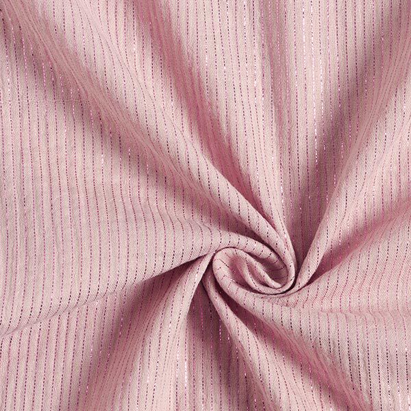 Katoen mousseline met glinsterende strepen – roze, image number 4