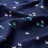 Mousseline/dubbel gehaakte stoffen Zwaluwen Foliedruk | Poppy Fabrics – nachtblauw/kleurenmix,  thumbnail number 2