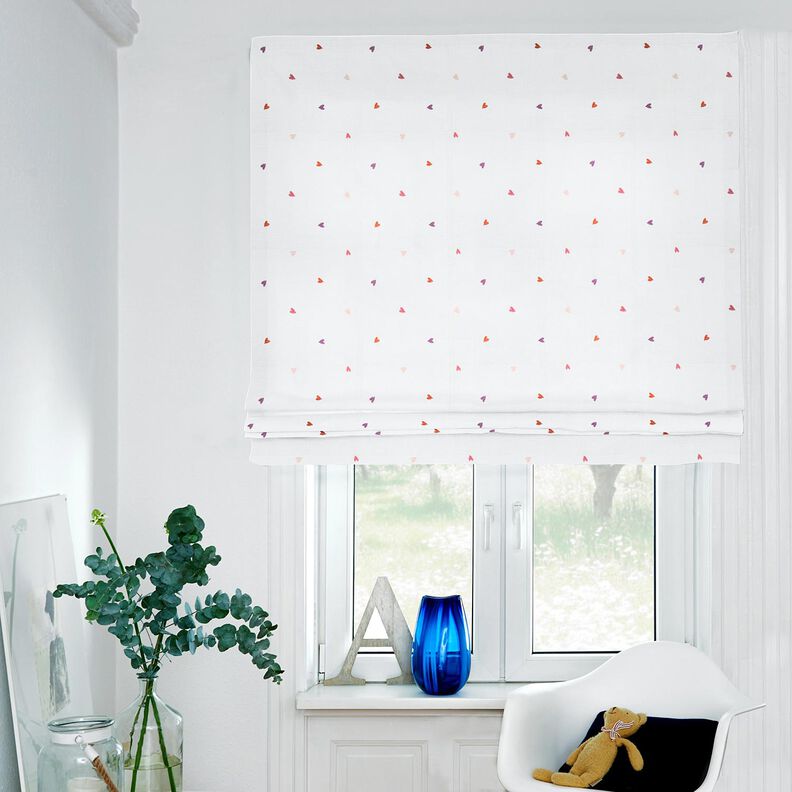 Mousseline/dubbel gehaakte stoffen geborduurde harten | Poppy Fabrics – wit/roos, image number 6