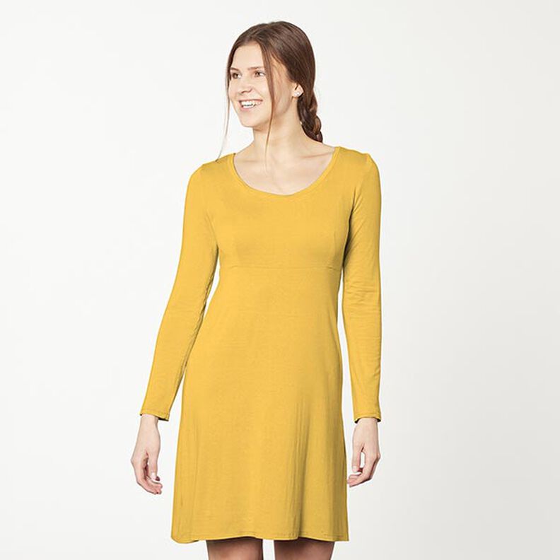 Katoenjersey medium effen – zonnegeel,  image number 6