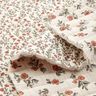 Mousseline Doorgestikte stof romantische bloemen – ecru/licht bessen,  thumbnail number 2
