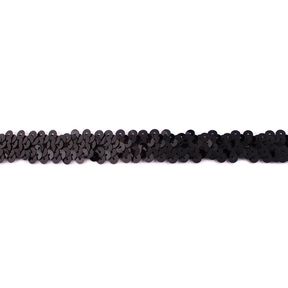 Elastische paillettenboord [20 mm] – zwart, 