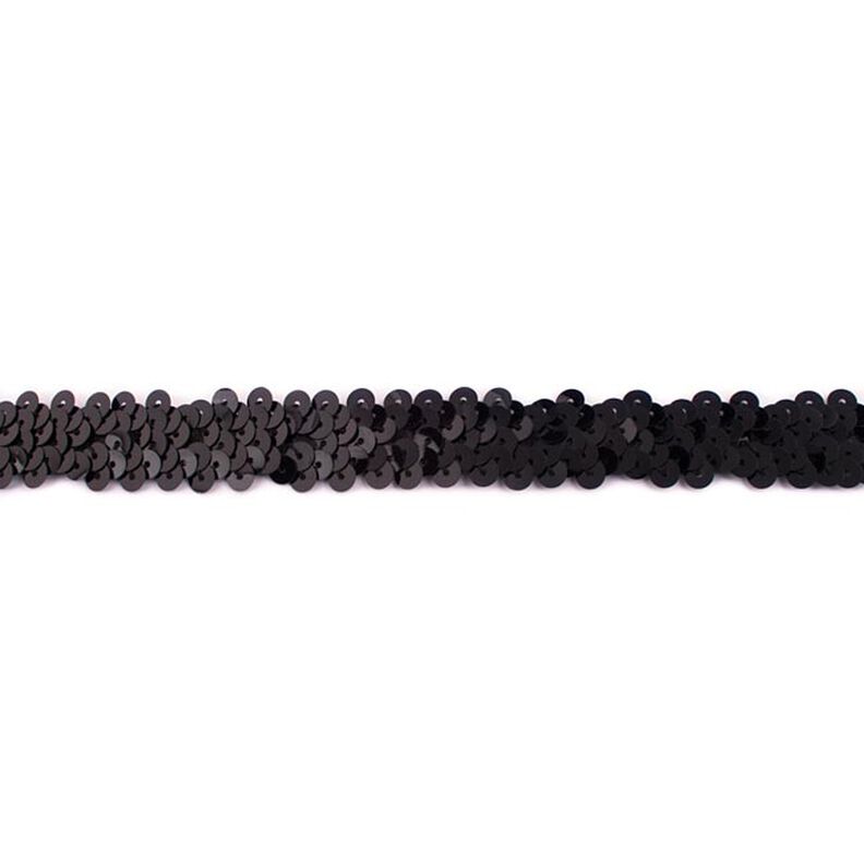 Elastische paillettenboord [20 mm] – zwart,  image number 1