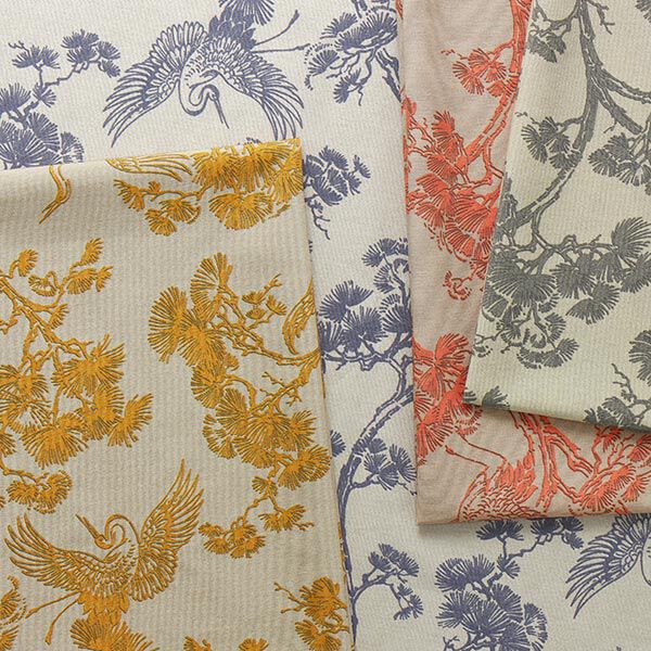 Decostof Canvas Chinese kraanvogel – beige/currygeel,  image number 5