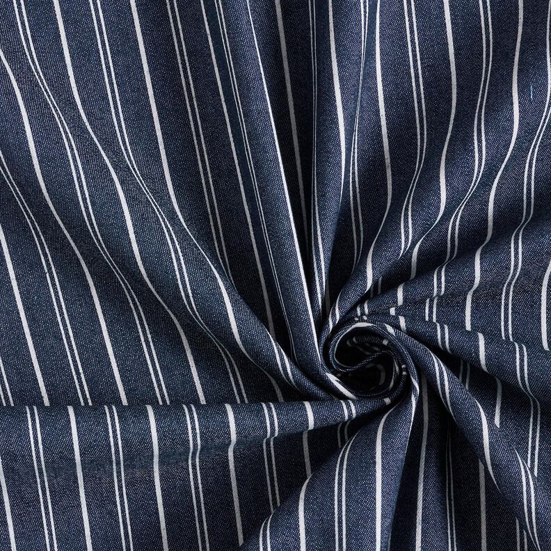 Lichte stretch jeans krijtstrepen – marineblauw,  image number 4