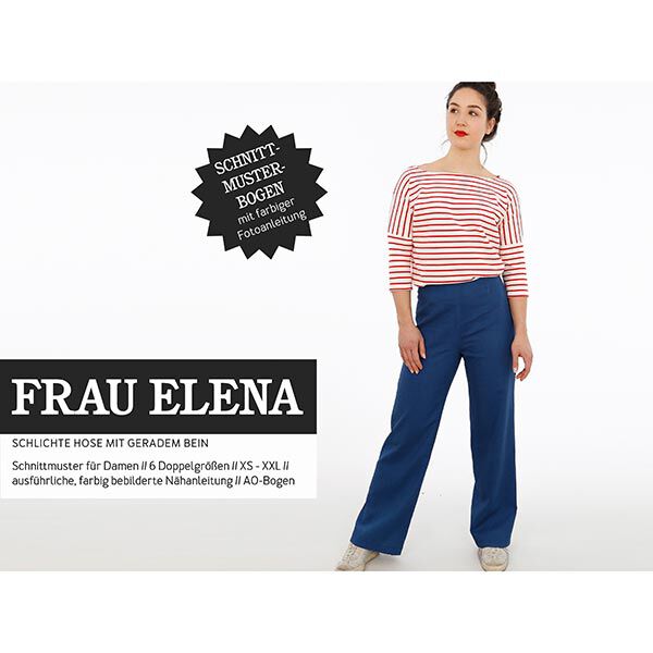 FRAU ELENA - eenvoudige broek met rechte pijpen, Studio Schnittreif  | XS -  XXL,  image number 1