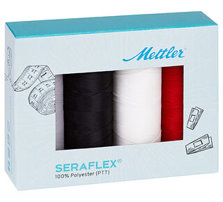 Seraflex naaigarenset voor elastische naden | 4 spoelen elk 130 m | Mettler, 