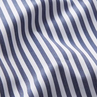 Blousestof verticale strepen – wit/marineblauw, 