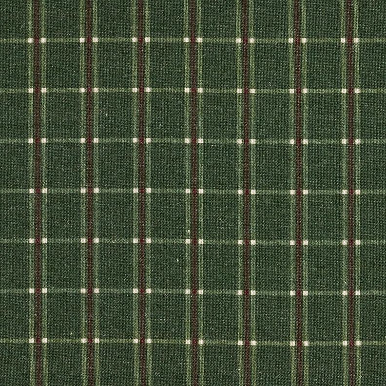 Decostof Half panama elegante ruit – dennengroen/karmijnrood, image number 1