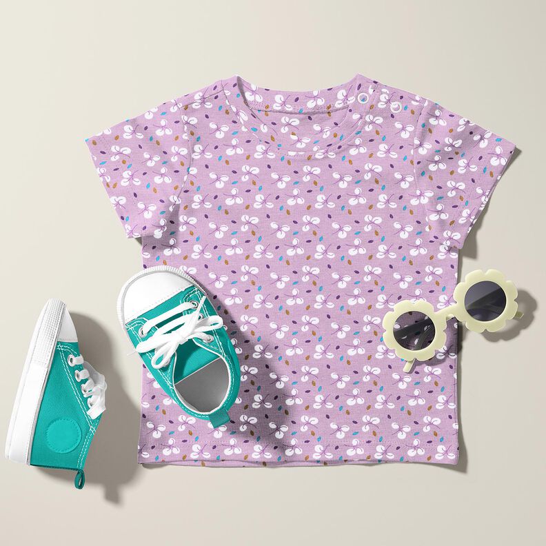 Katoenjersey Takken en stippen – lavendel,  image number 5