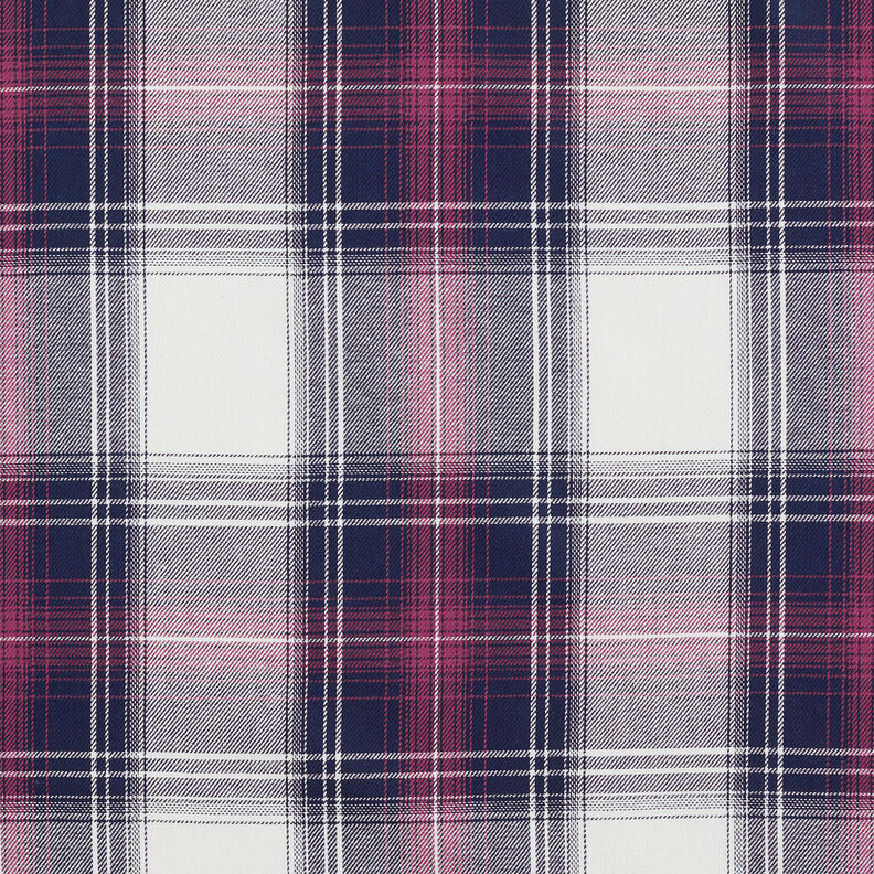 Overhemdstof katoenen tartan – donkerrood/marineblauw, image number 1
