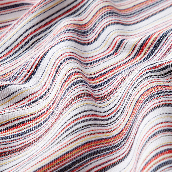 Linnen-katoen-mix fijne strepen – wit/blauw, image number 2