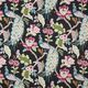 Decostof Gobelin Pauw – zwart/roos,  thumbnail number 1