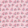 Katoenen stof cretonne Kleine rozen – roze,  thumbnail number 1
