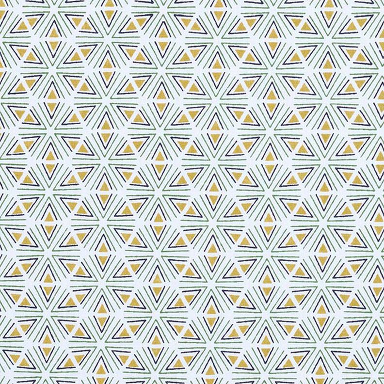 Katoenen stof Cretonne Geometrische vormen – wit/olijf,  image number 1