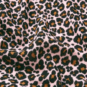 Mousseline/dubbel gehaakte stoffen Luipaardprint &ndash; roos/zwart, 