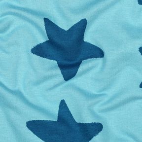Knuffelsweat Sterren | Poppy Fabrics – stralend blauw/oceaanblauw, 