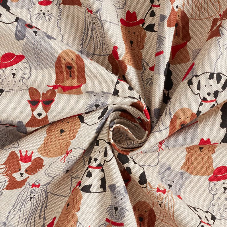 Decostof Half panama elegante honden – natuur/grijs, image number 3