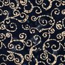 Katoenen stof Batik cirkels – zwart blauw/zand,  thumbnail number 1