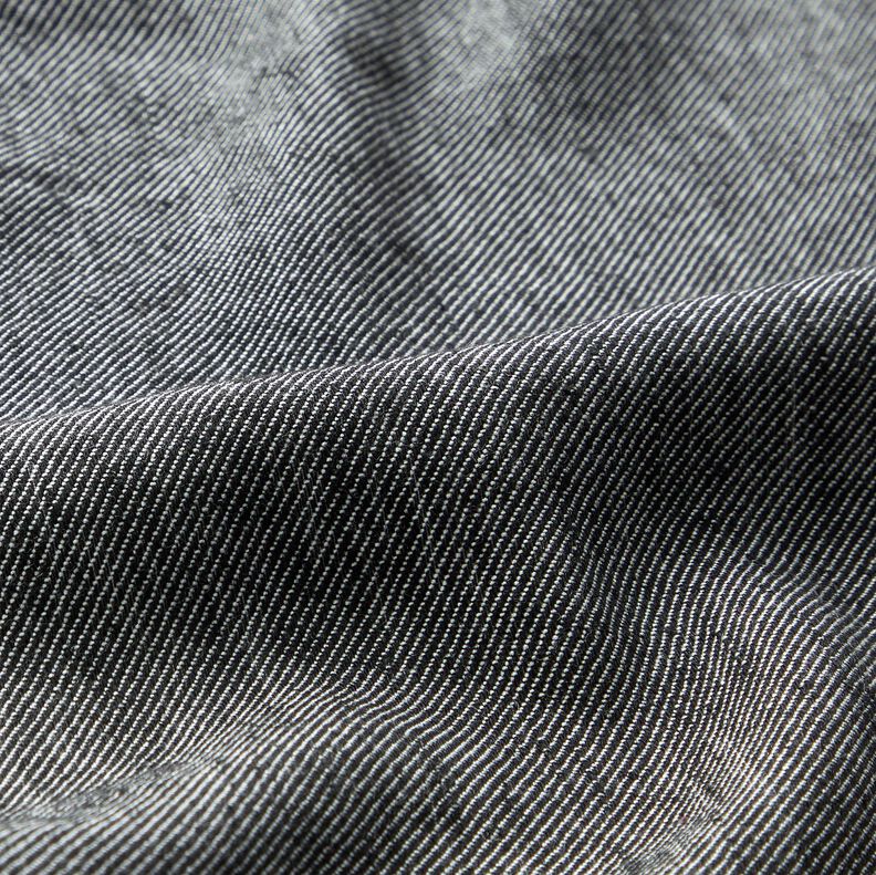 Viscose linnen keperstof – zwart,  image number 2