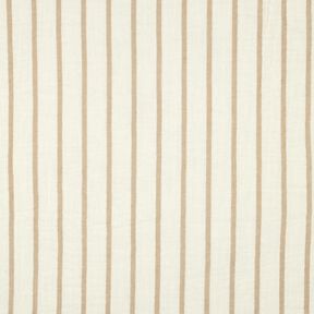 Mousseline/dubbel gehaakte stoffen garengeverfde strepen  | Poppy Fabrics – amandel/ecru, 