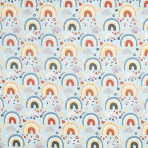 Popeline regenboog – lichtblauw, 