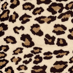 Sherpa teddybeer met luipaardprint – amandel/zwart, 