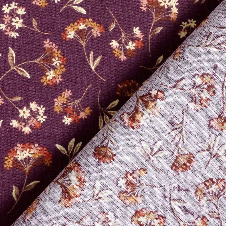 Katoenen stof Cretonne delicate bloemen – druif, image number 4