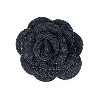 Pin geweven bloem  – navy, 