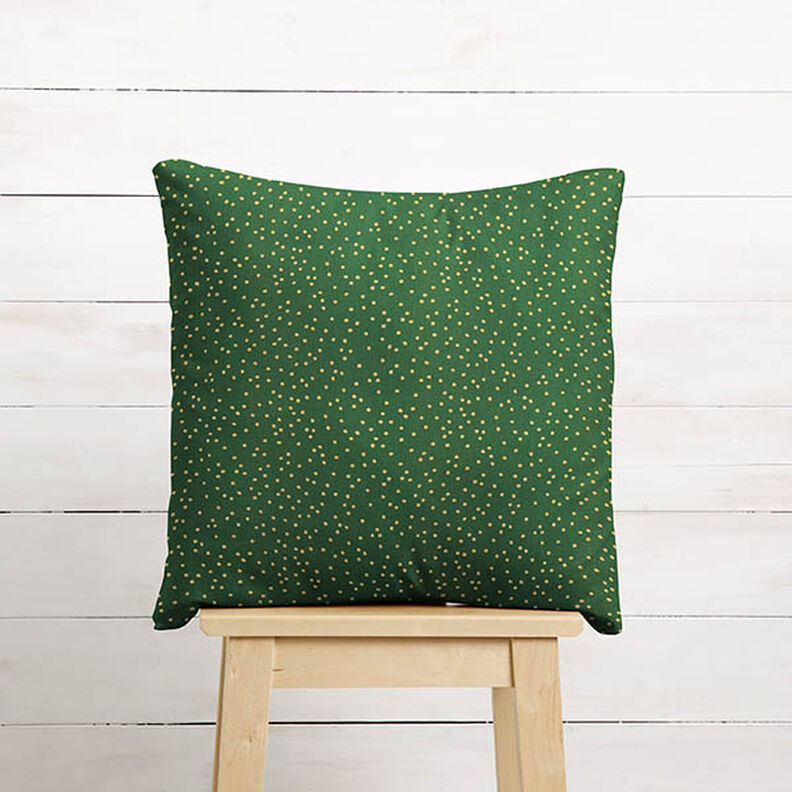 Katoenen stof Popeline fijne stippen – groen/goud,  image number 7