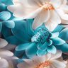 Viscosestof Kamillebloemen digitale print – natuur/licht petroleum,  thumbnail number 2