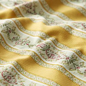 Meubelstof jacquard Biedermeier strepen – creme/geel, 