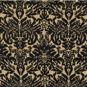 Jacquard jersey ornamenten – goud metallic/zwart, 