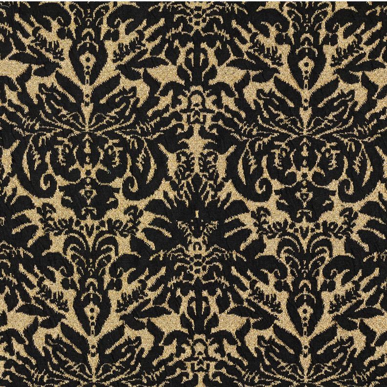 Jacquard jersey ornamenten – goud metallic/zwart,  image number 1