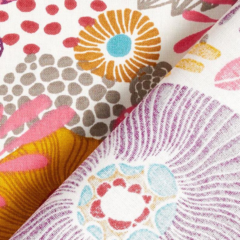 Katoenen stof cretonne Bloemen – rood, image number 4