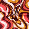Katoensatijn Retro golven| Poppy Fabrics – bordeauxrood/currygeel,  thumbnail number 3