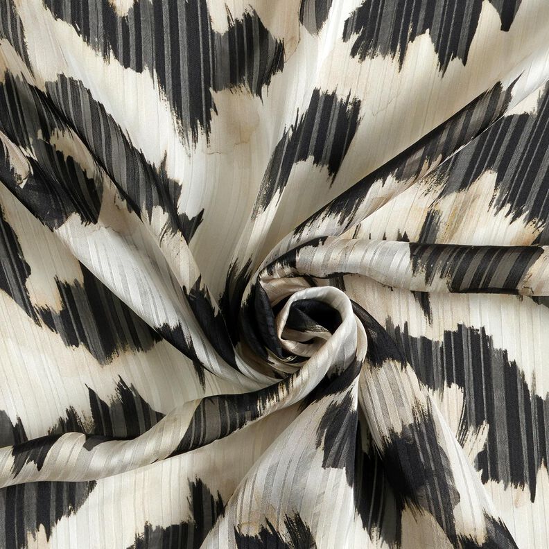 Chiffon stippen en vervaagde strepen – wit/zwart, image number 3