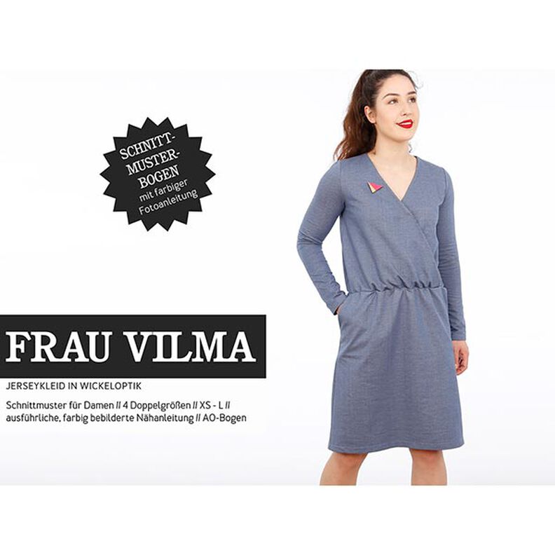 MEVROUW VILMA Jersey jurk in wikkellook | Studio Schnittreif | XS-XXL,  image number 1