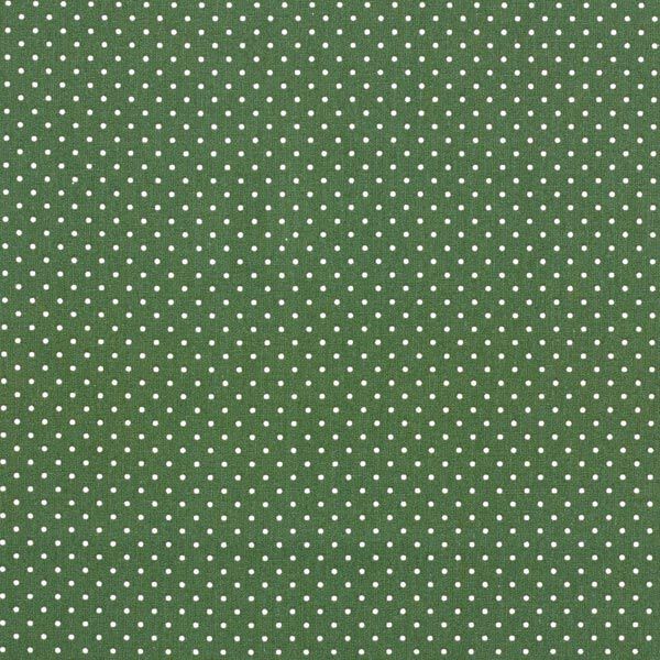 Katoenpopeline Kleine stippen – donkergroen/wit,  image number 1