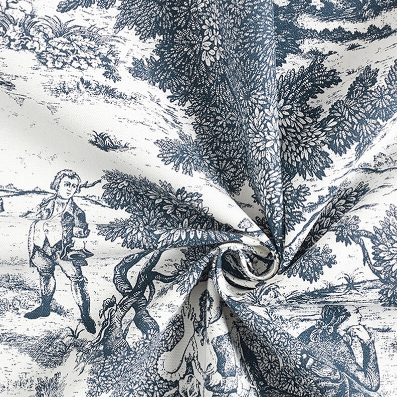 Decostof half panama Toile de Jour – marineblauw/ecru,  image number 3