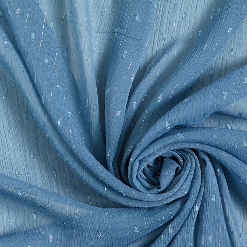 Chiffon dobby metallic krijtstreep – stralend blauw/zilver metallic,  image number 3